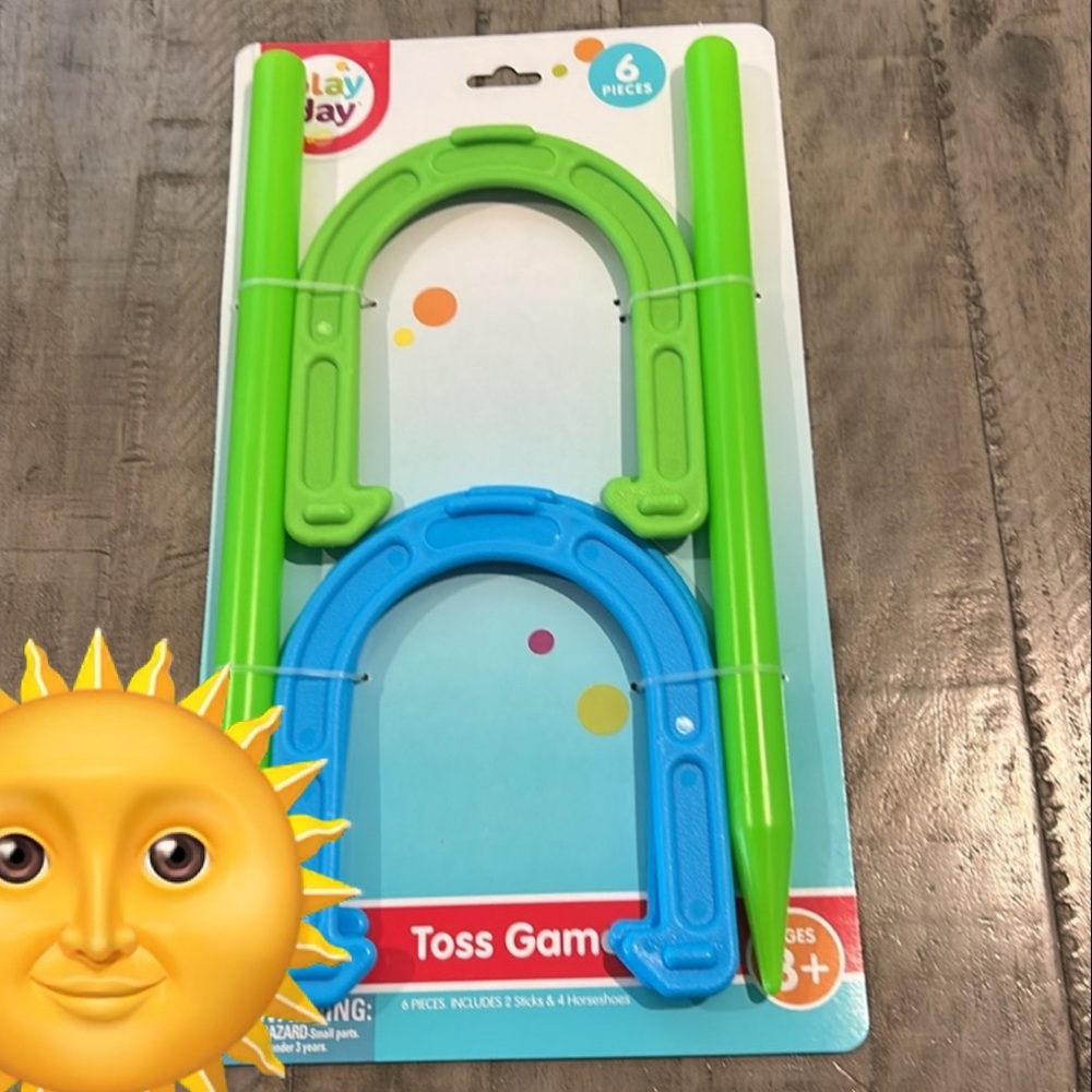 New Horseshoe Toss Outdoor Game 6 Piece Set Durable Thick Plastic Play Day